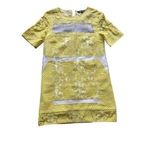 Elliatt yellow lace lined dress womens small
